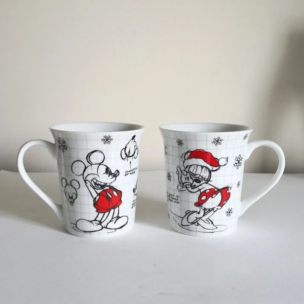 Disney Mickey Mouse Sketch Book‎ Ceramic Mug 11oz. Set of 2